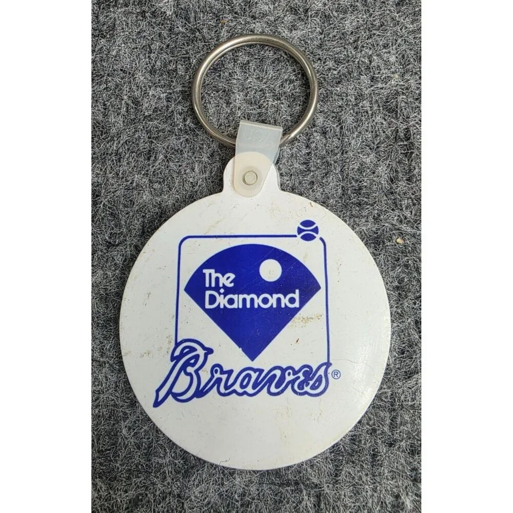 Vintage The Diamond Braves Baseball Keychain